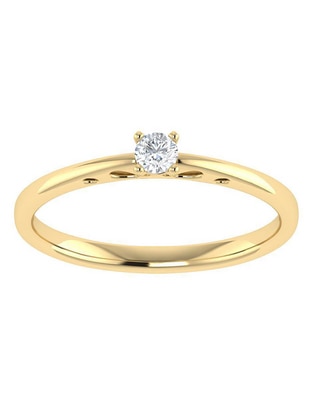 Argolla de oro 14 k diamante