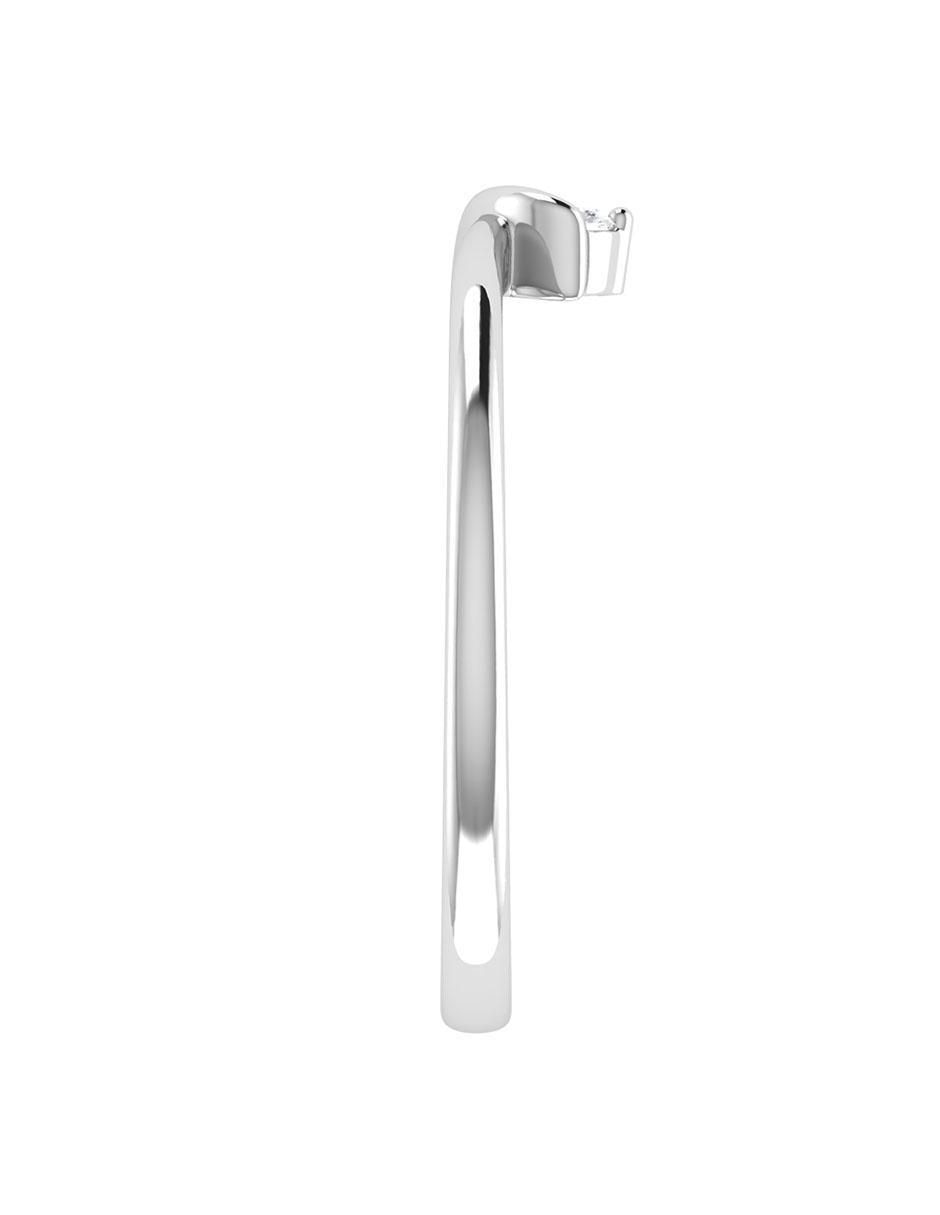Argolla de oro blanco 14 k diamante