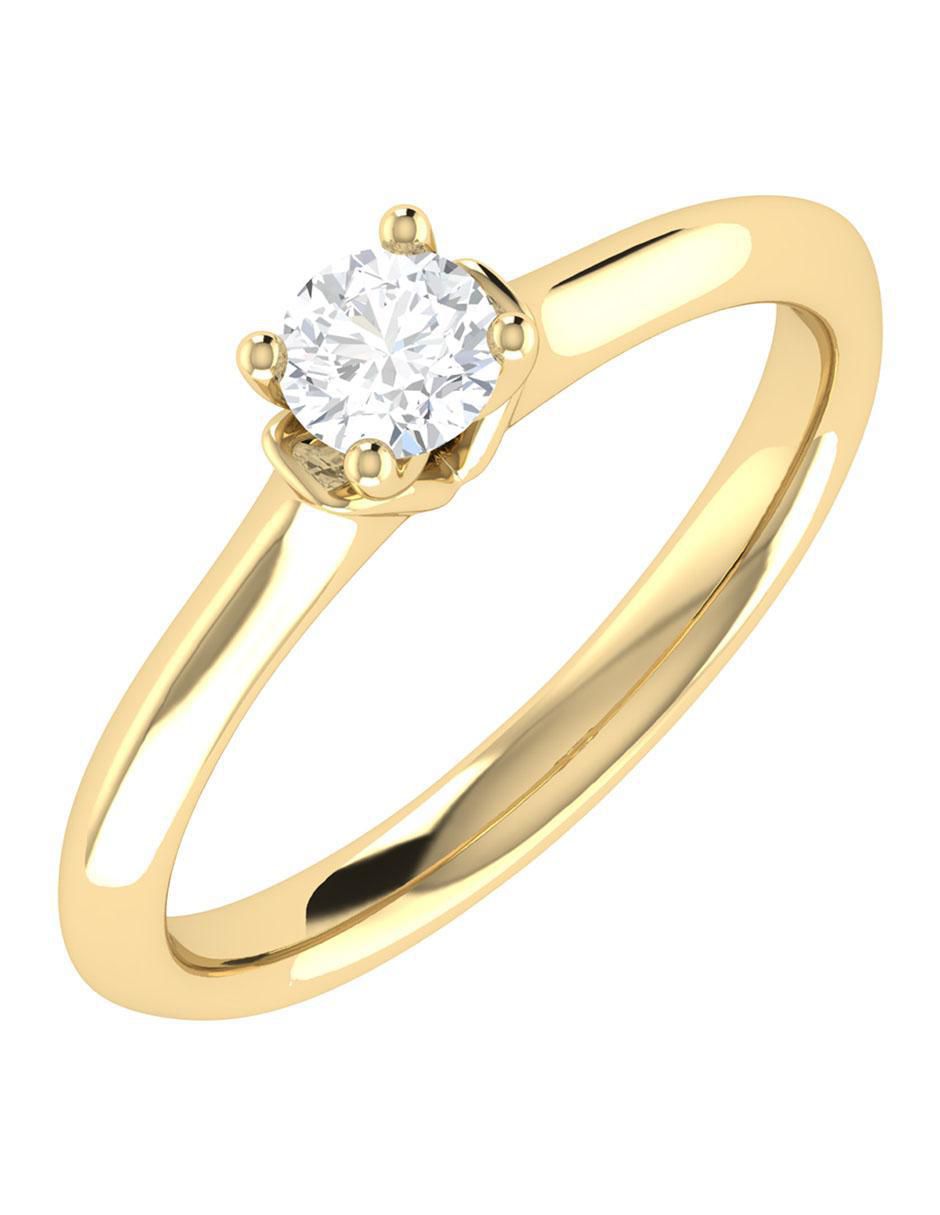 Argolla de oro 14 k diamante 4