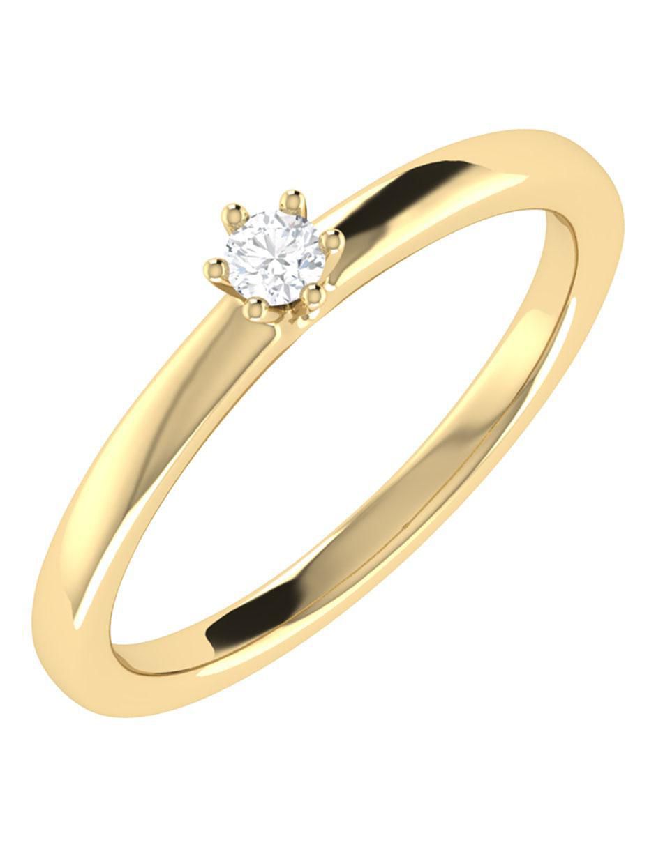Argolla de oro 14 k diamante 2