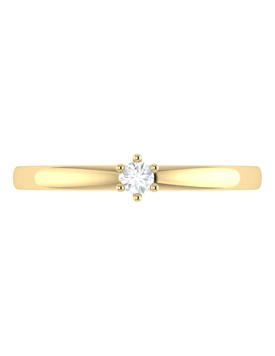 Argolla de oro 14 k diamante 6