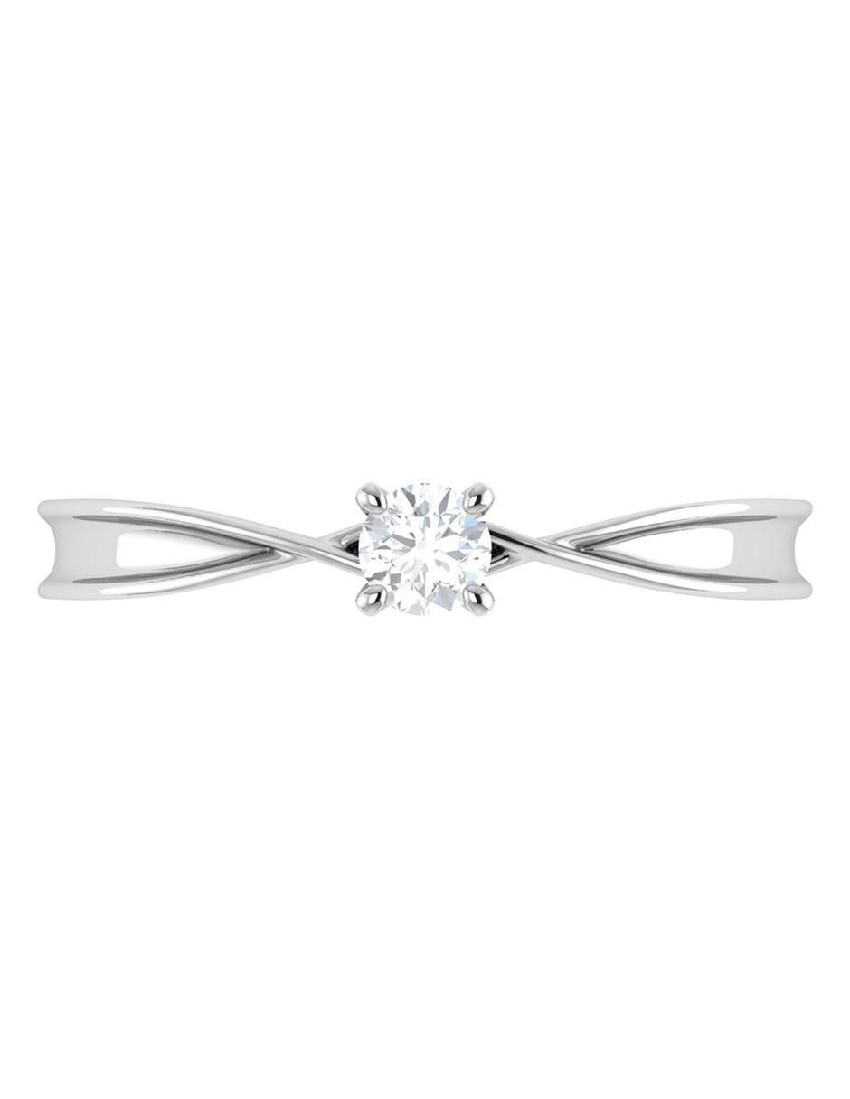 Argolla de oro blanco 14 k diamante 3