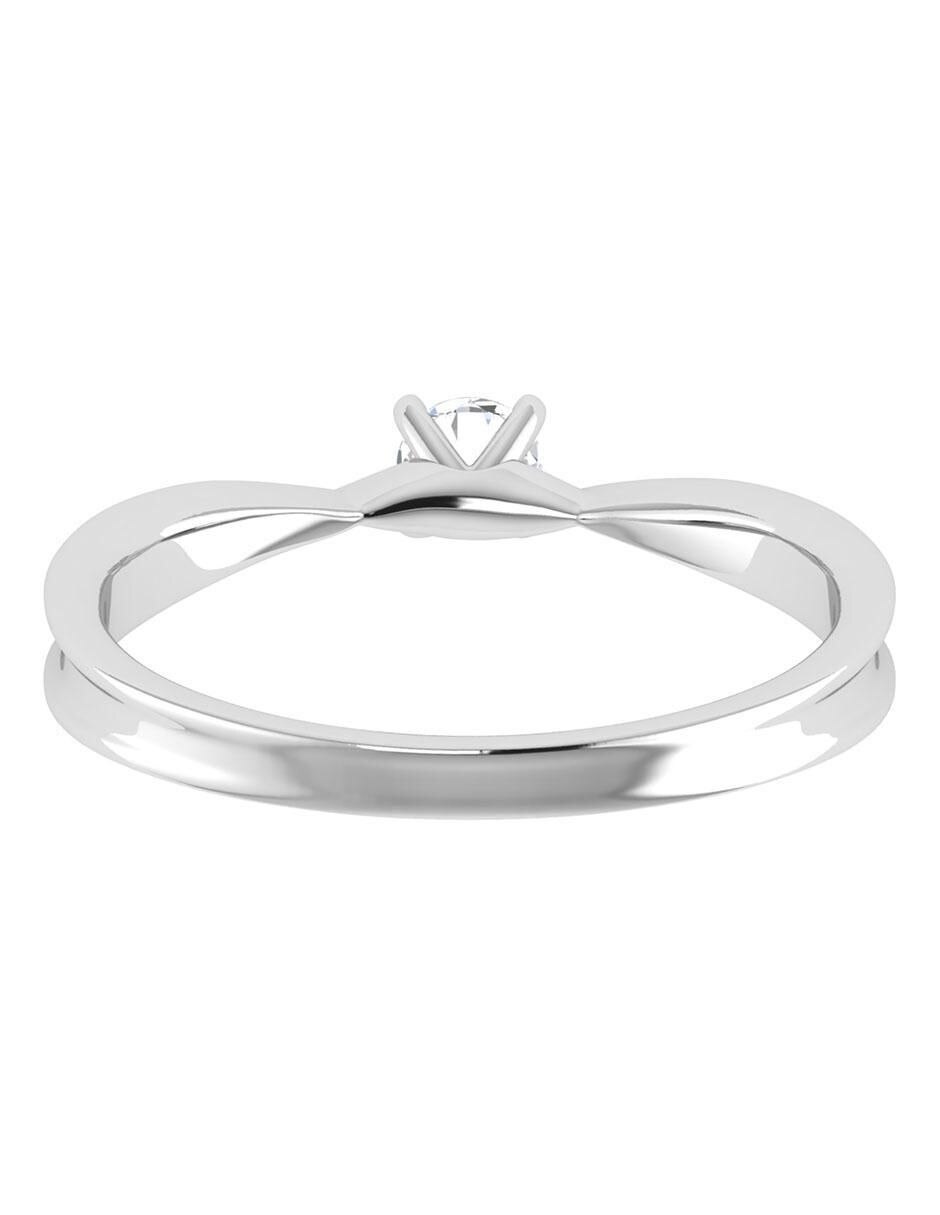 Argolla de oro blanco 14 k diamante 4