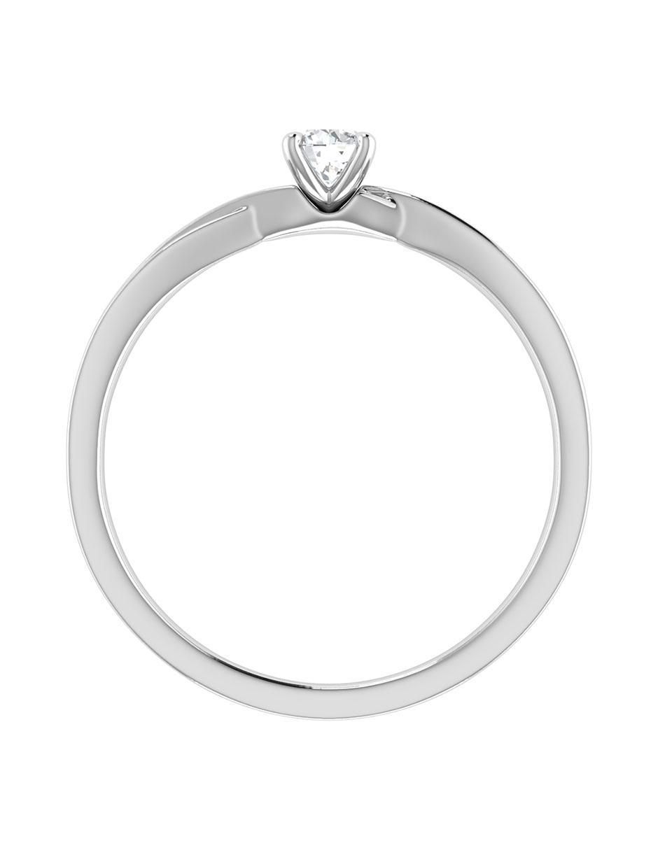 Argolla de oro blanco 14 k diamante 5