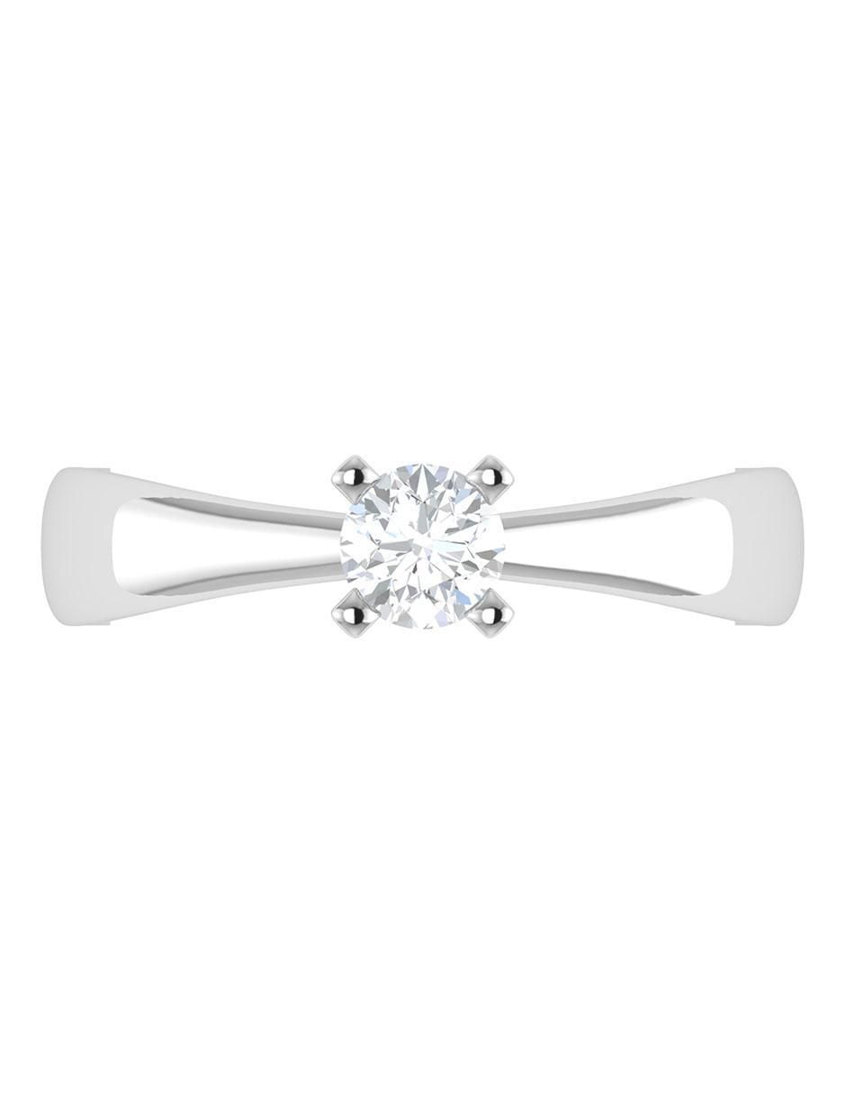 Argolla de oro blanco 14 k diamante