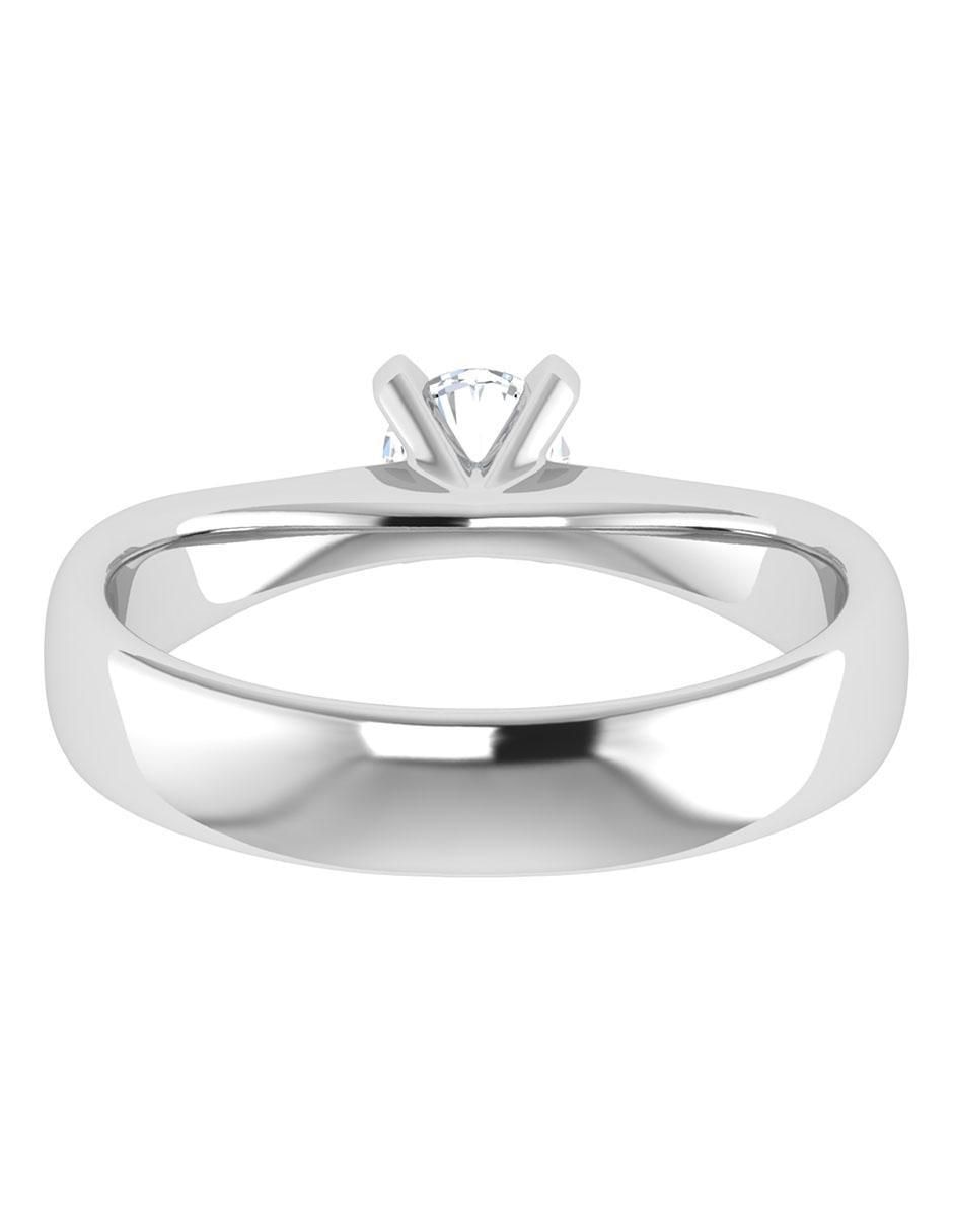 Argolla de oro blanco 14 k diamante