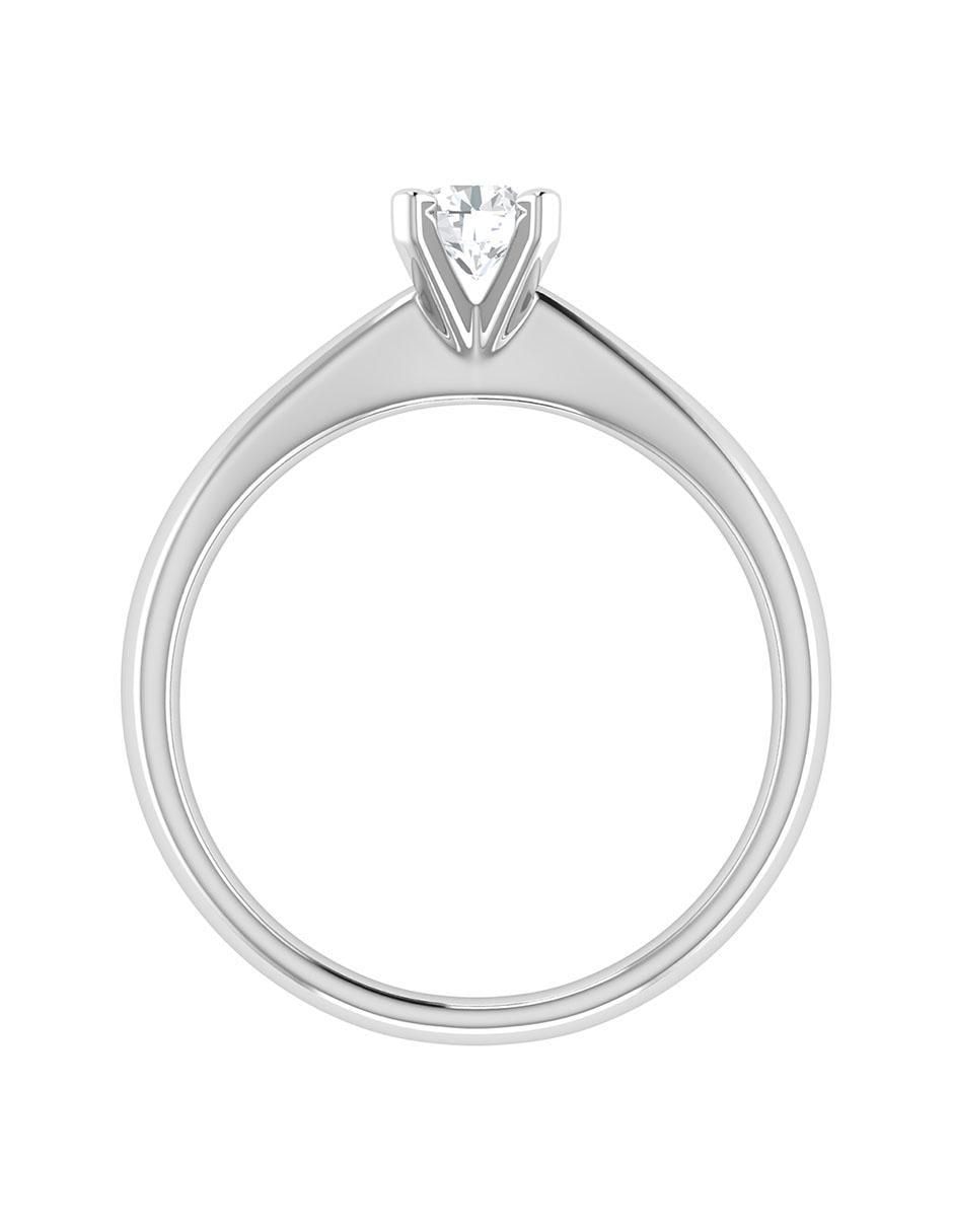 Argolla de oro blanco 14 k diamante