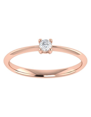 Argolla de oro rosa 14 k diamante Argolla de oro rosa 14 k diamante
