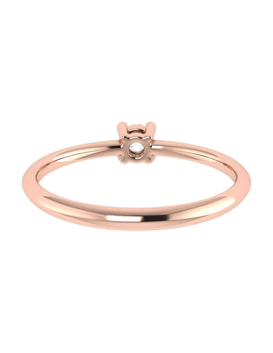 Argolla de oro rosa 14 k diamante
