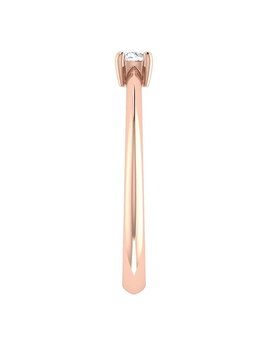 Argolla de oro rosa 14 k diamante