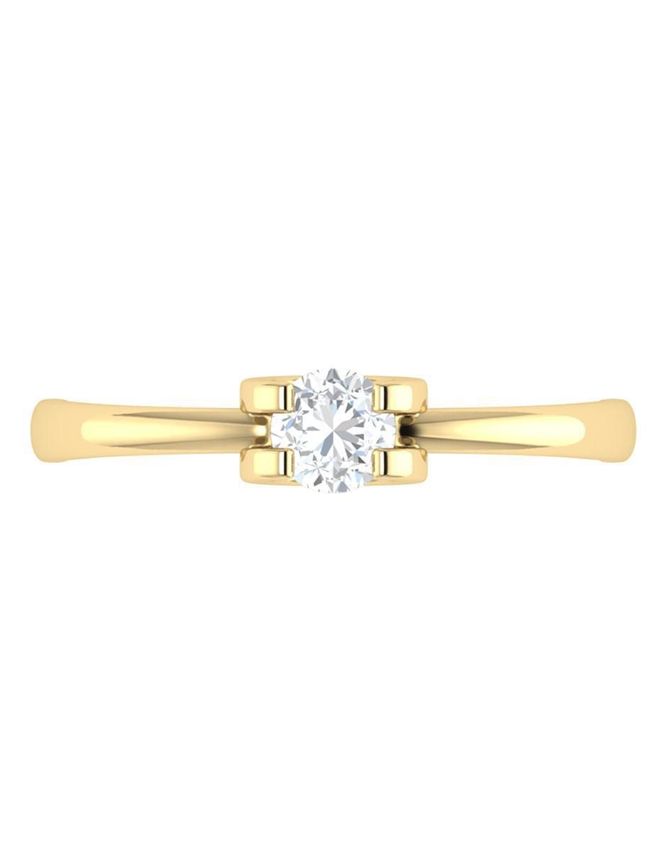 Argolla de oro 14 k diamante 4