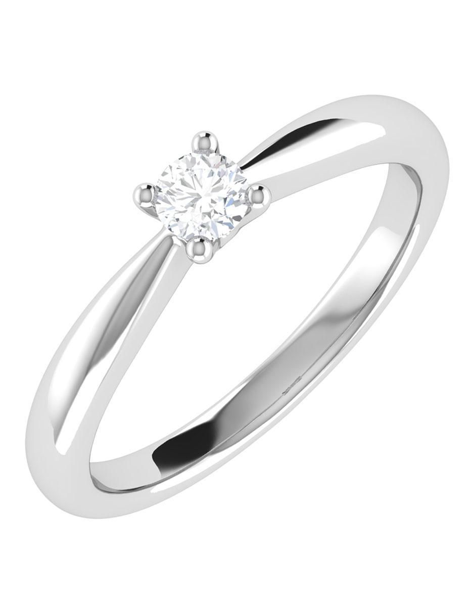 Argolla de oro blanco 14 k diamante 4
