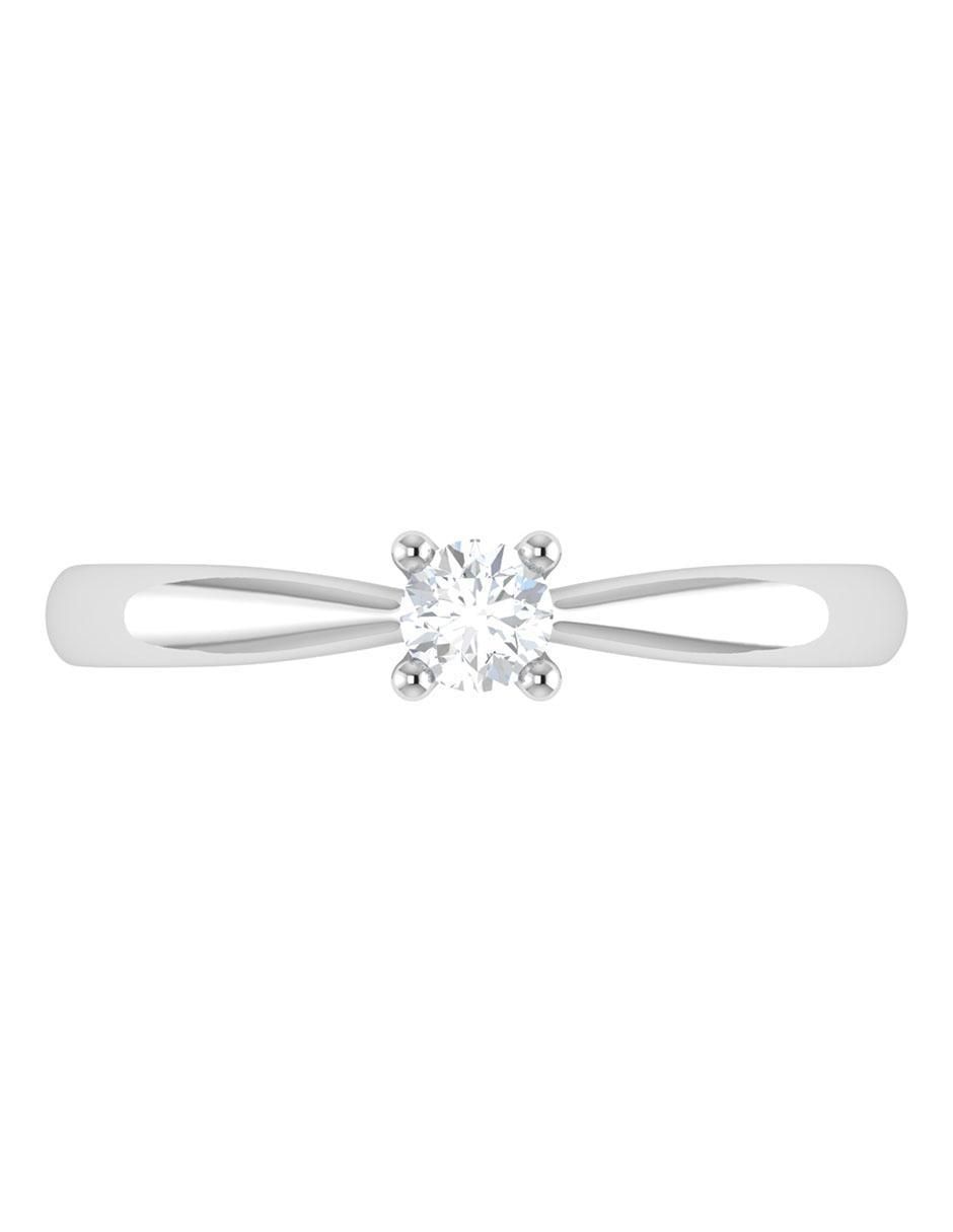 Argolla de oro blanco 14 k diamante 5
