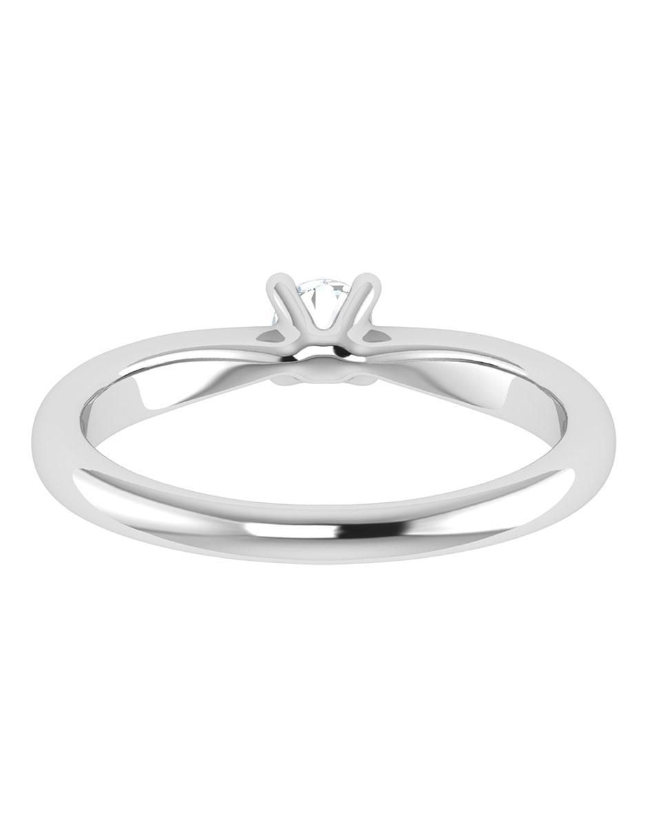 Argolla de oro blanco 14 k diamante 3