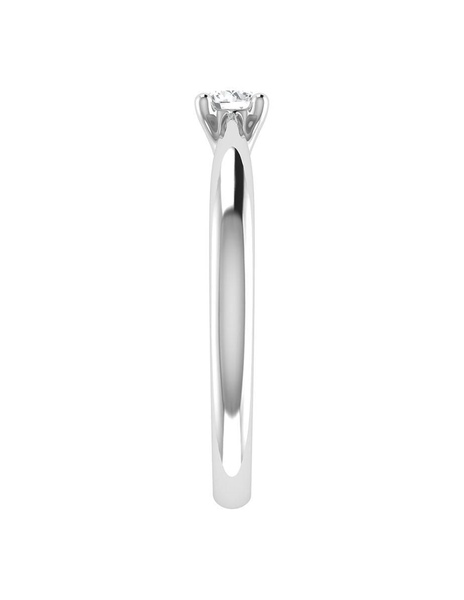 Argolla de oro blanco 14 k diamante 2
