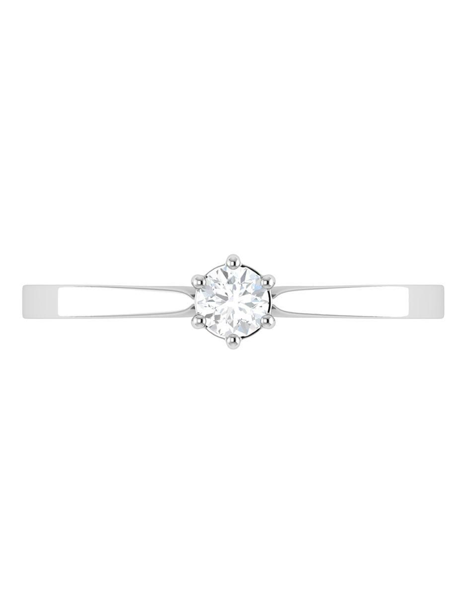 Argolla de oro blanco 14 k diamante