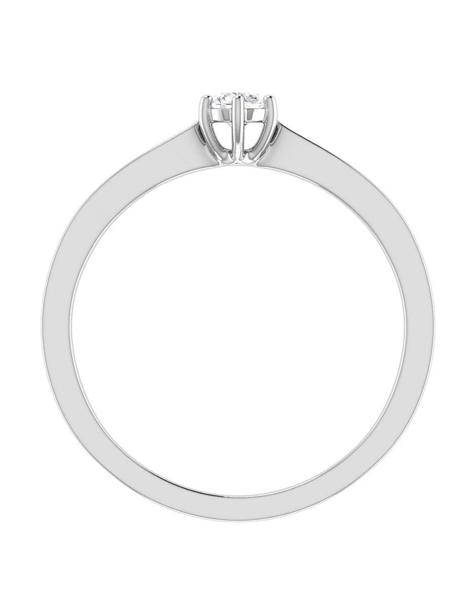 Argolla de oro blanco 14 k diamante