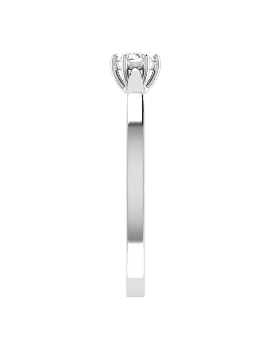 Argolla de oro blanco 14 k diamante