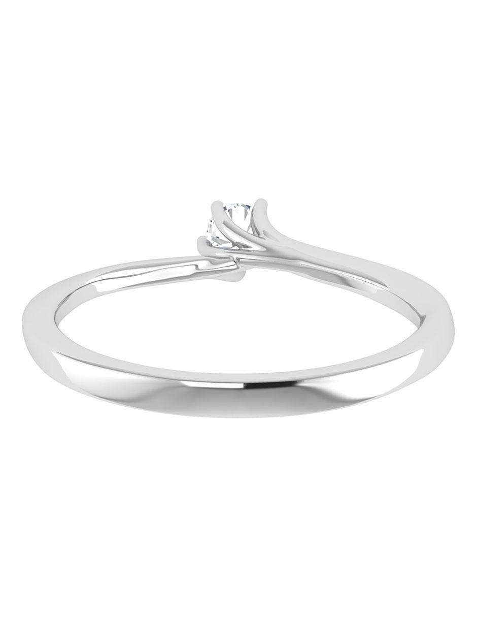 Argolla de oro blanco 14 k diamante