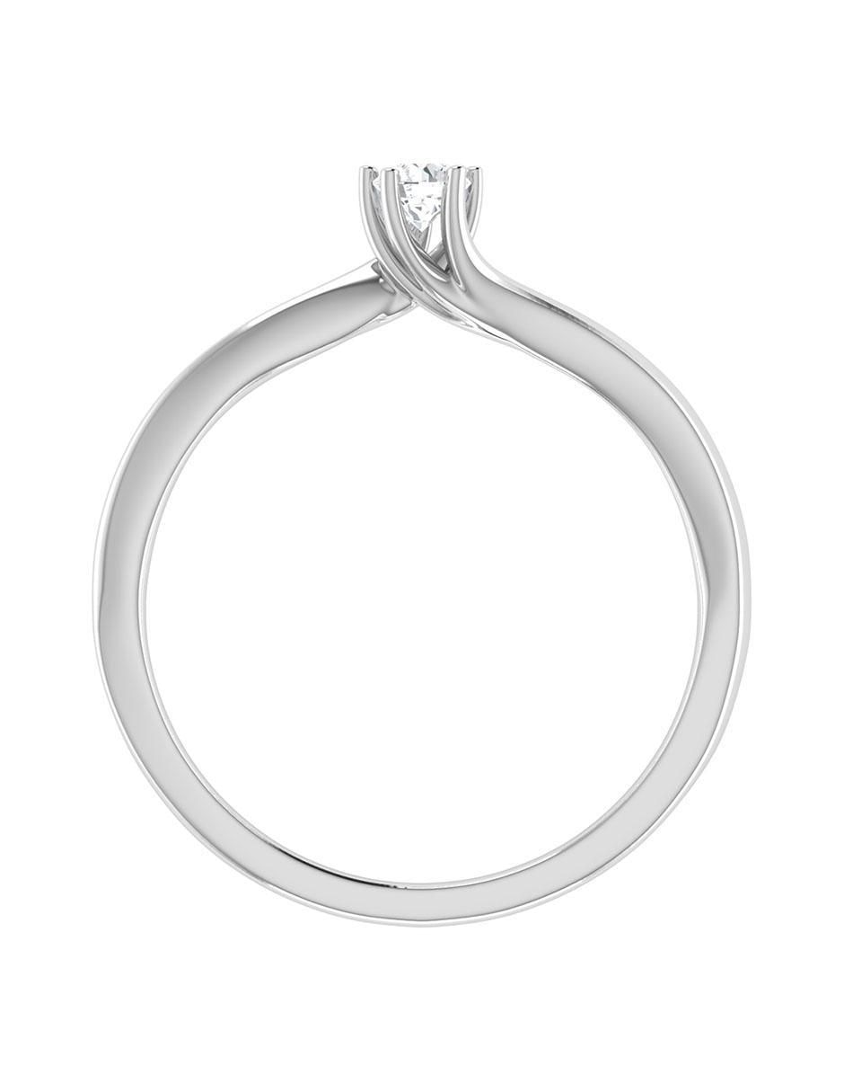 Argolla de oro blanco 14 k diamante