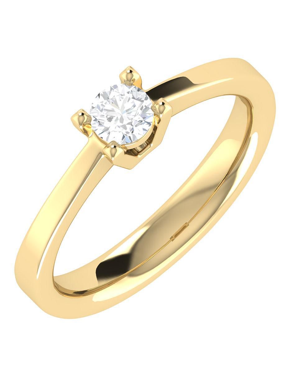 Argolla de oro 14 k diamante