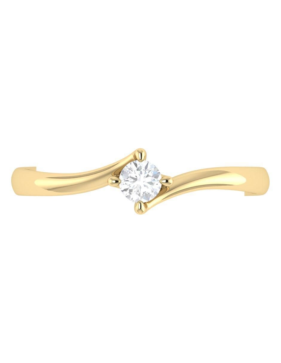 Argolla de oro 14 k diamante