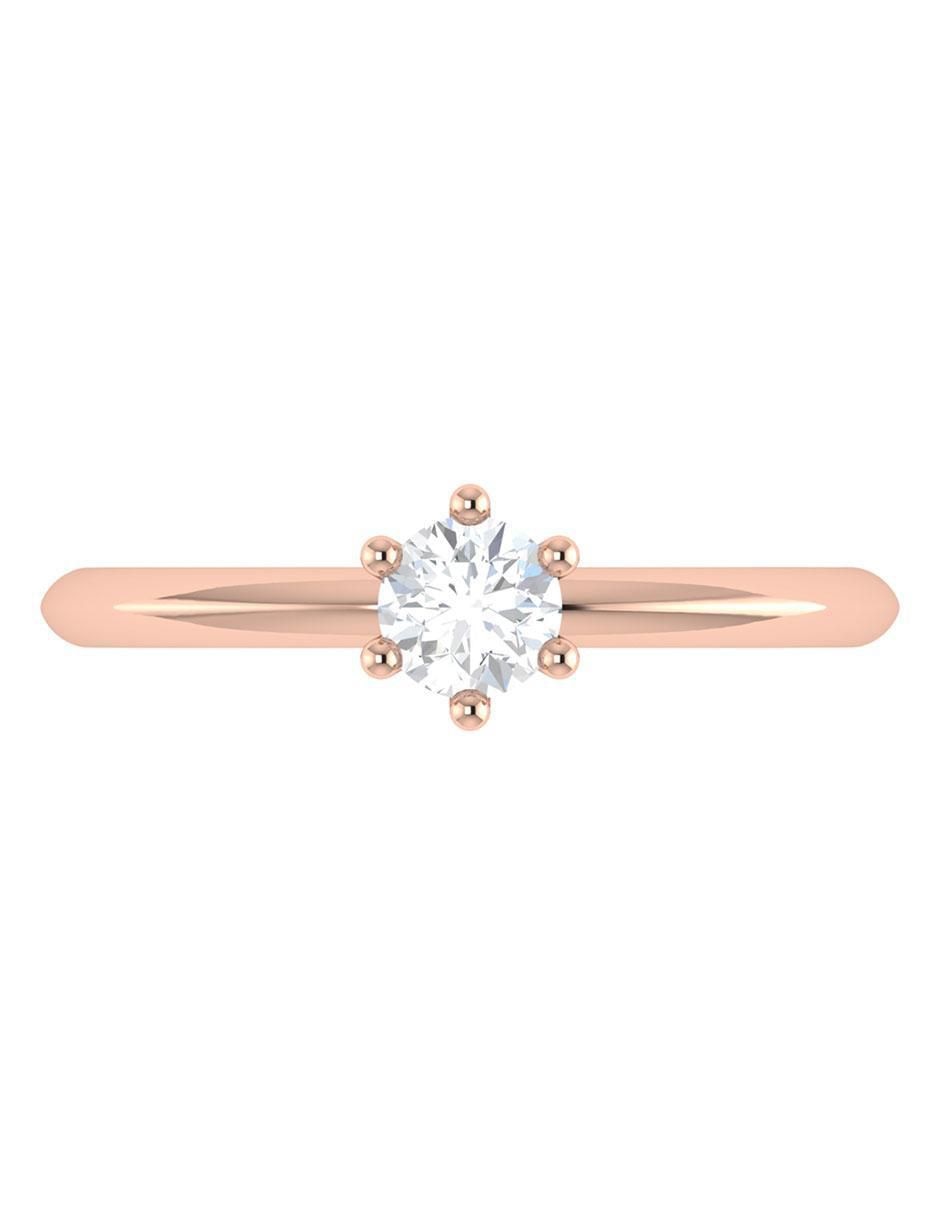 Argolla de oro rosa 14 k diamante
