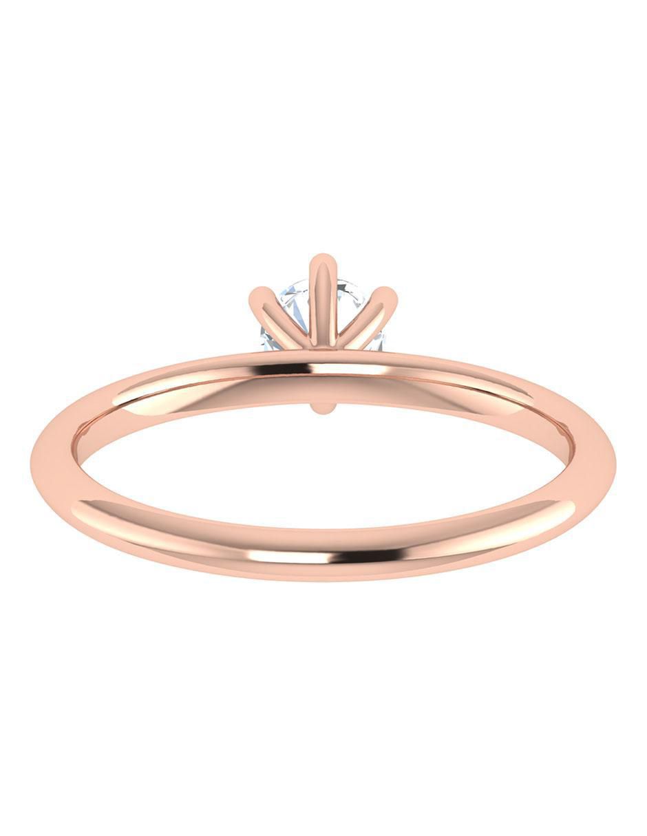 Argolla de oro rosa 14 k diamante