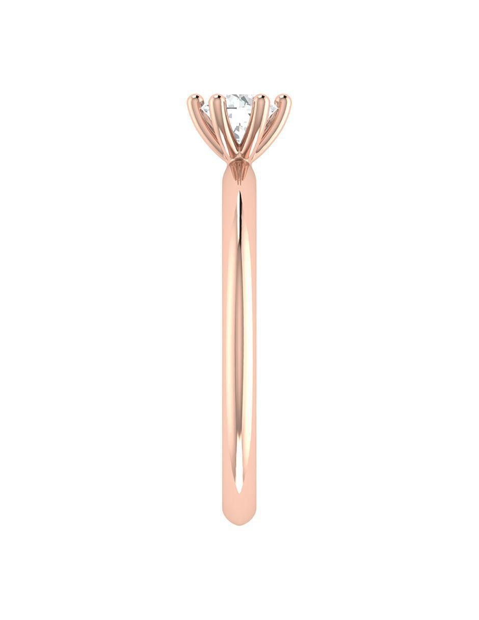 Argolla de oro rosa 14 k diamante