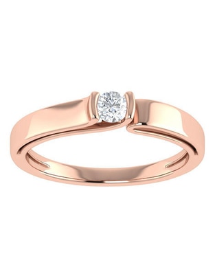 Argolla de oro rosa 14 k diamante