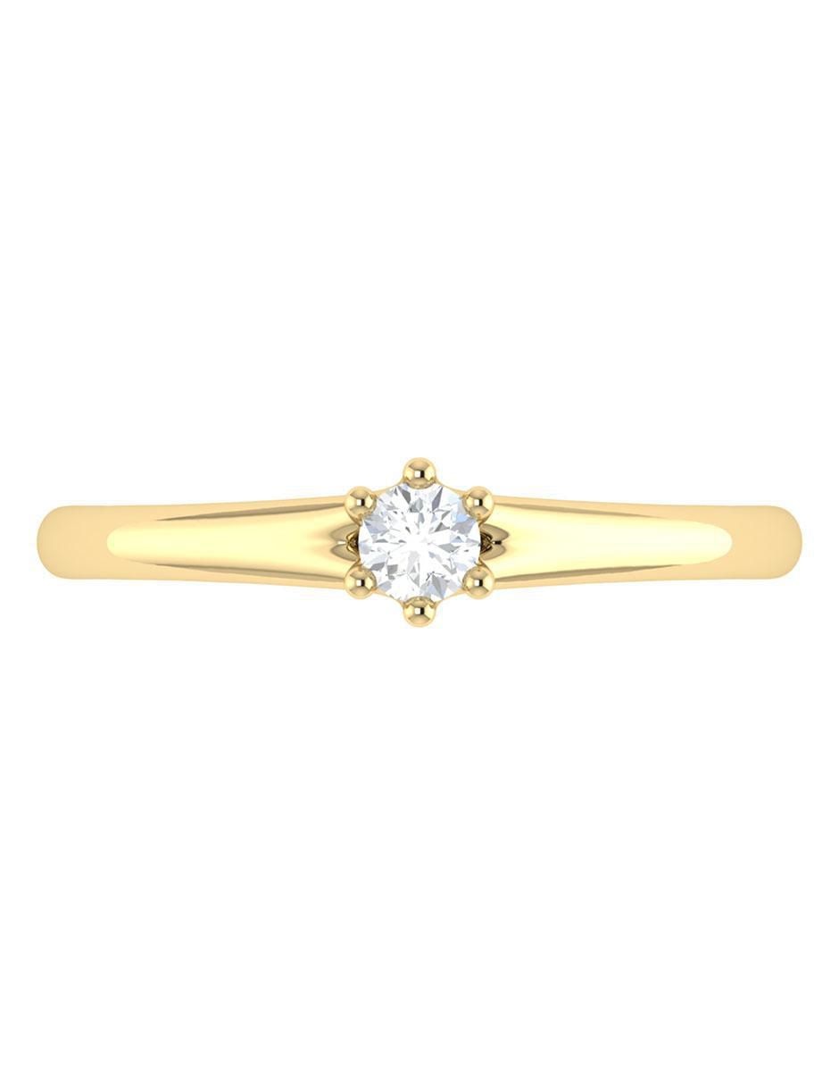 Argolla de oro 14 k diamante
