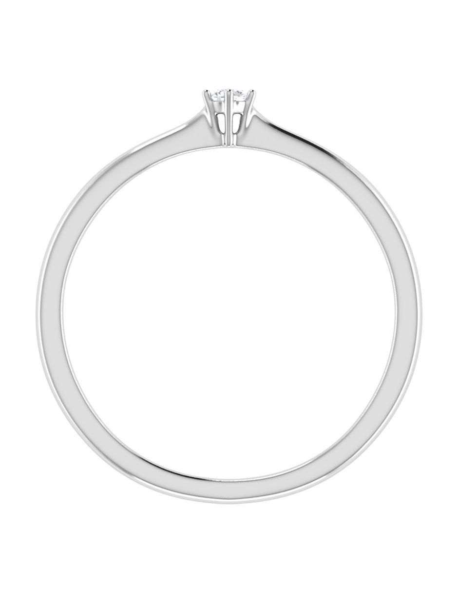 Argolla de oro blanco 14 k diamante 4