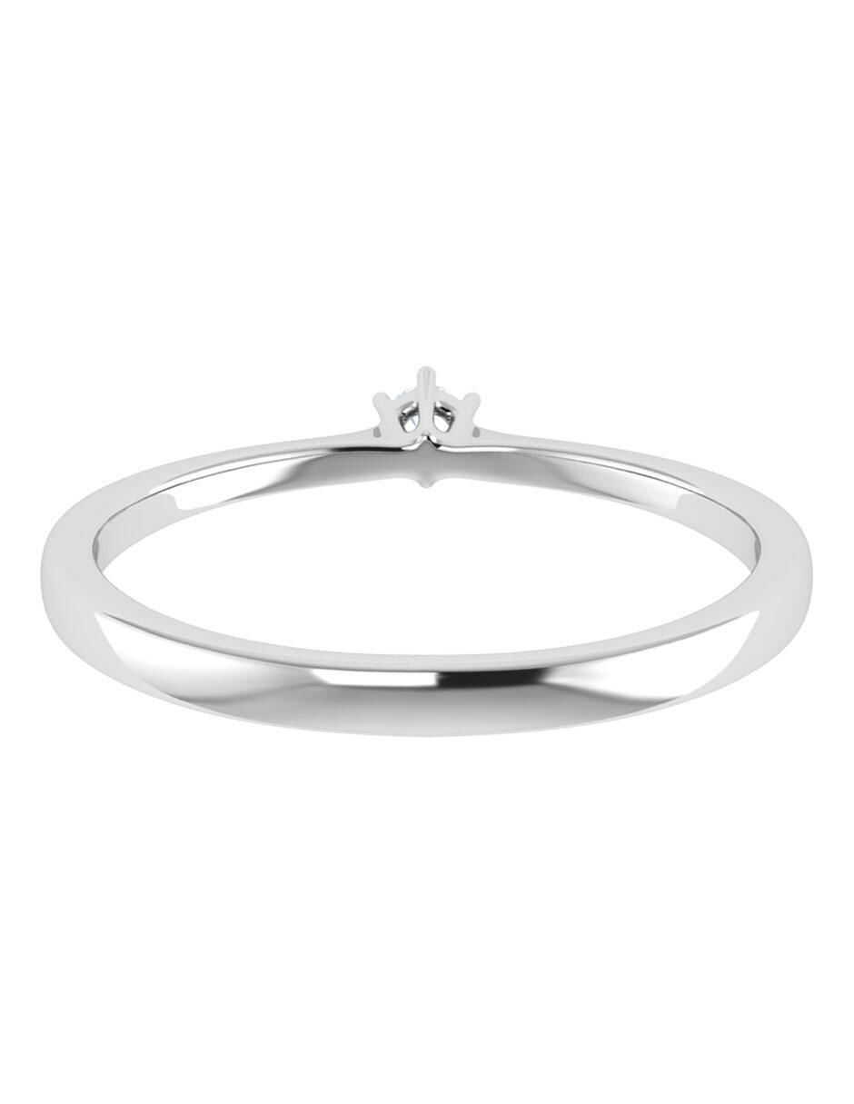 Argolla de oro blanco 14 k diamante 5