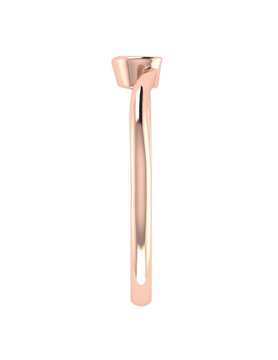 Argolla de oro rosa 14 k diamante