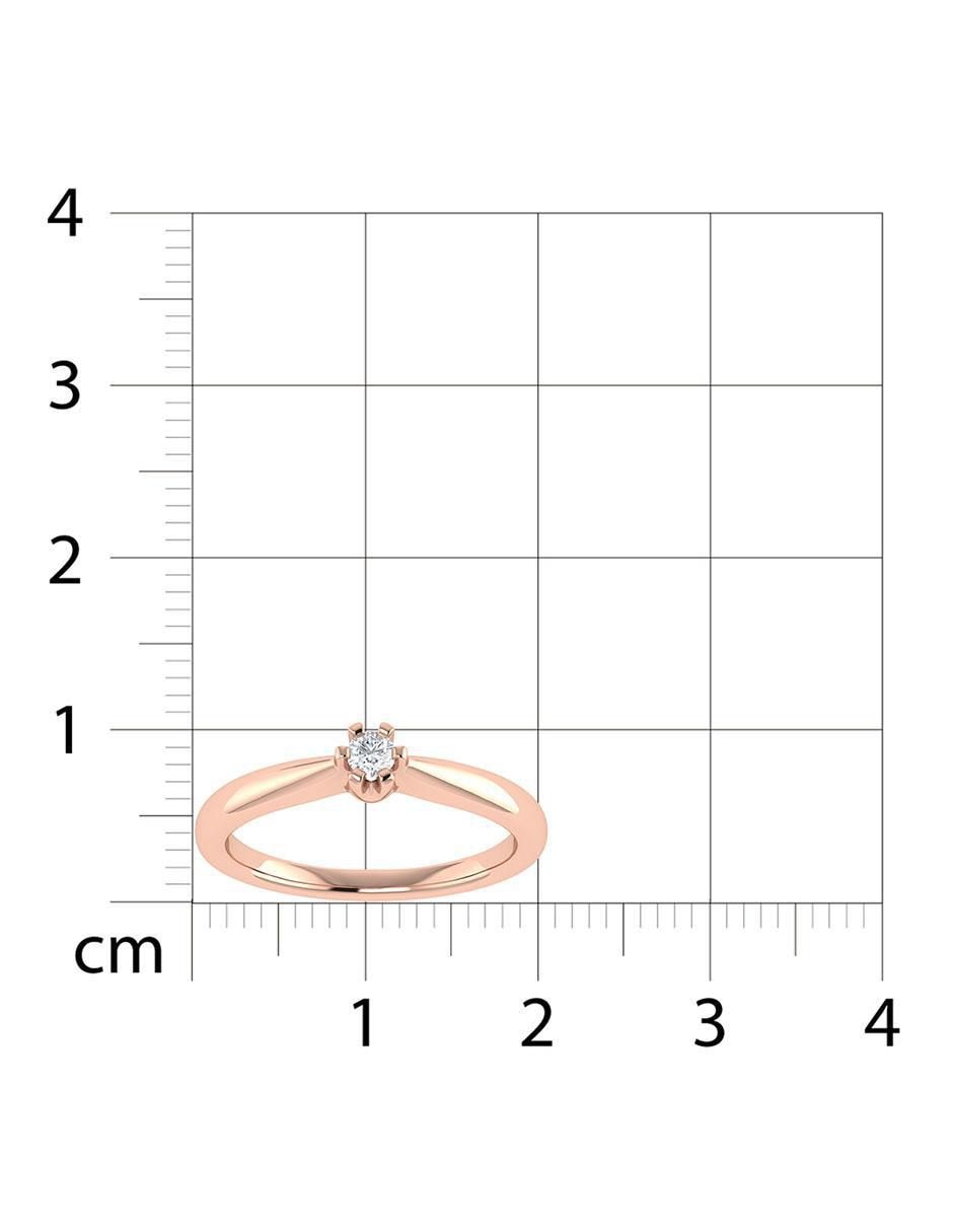 Argolla de oro rosa 14 k diamante 6