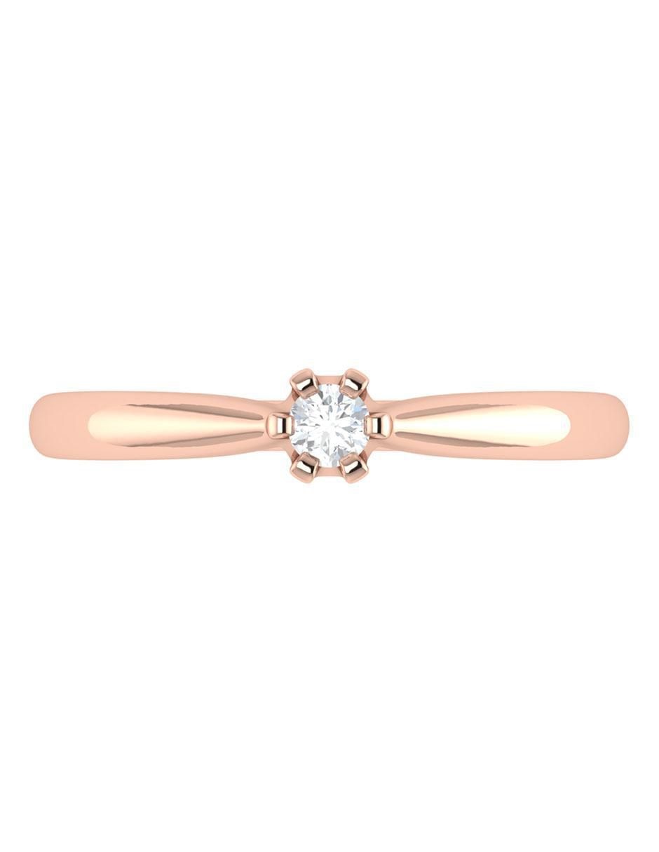 Argolla de oro rosa 14 k diamante
