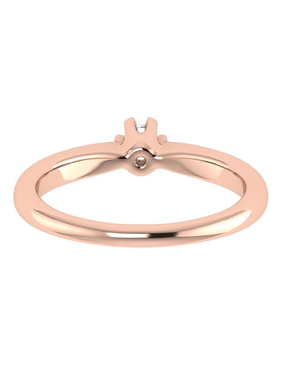 Argolla de oro rosa 14 k diamante