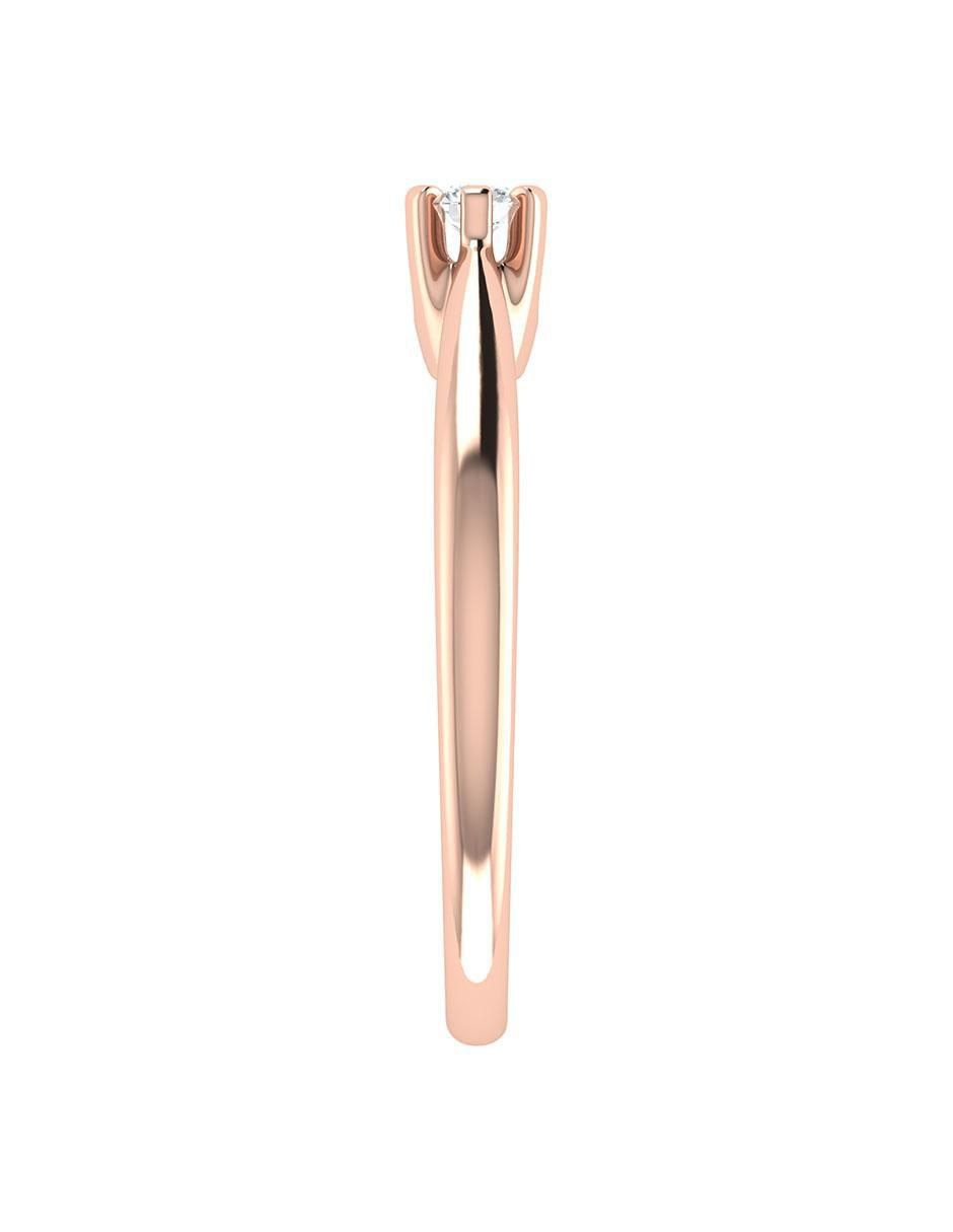 Argolla de oro rosa 14 k diamante