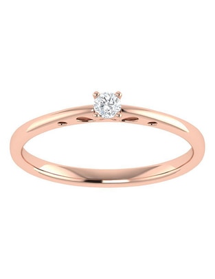 Argolla de oro rosa 14 k diamante Argolla de oro rosa 14 k diamante