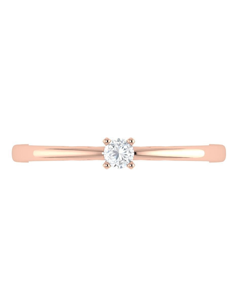 Argolla de oro rosa 14 k diamante 4