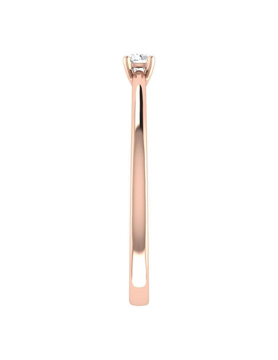 Argolla de oro rosa 14 k diamante 2