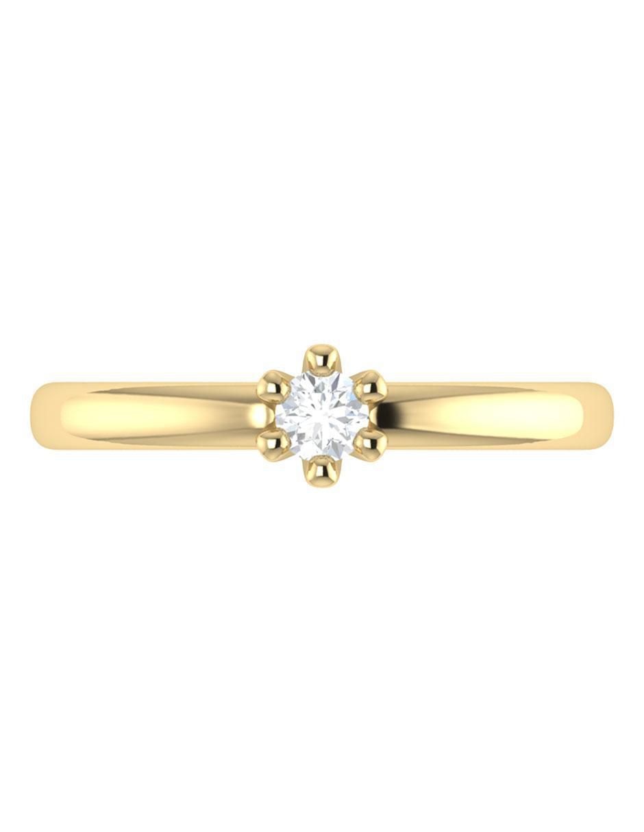 Argolla de oro 14 k diamante 4