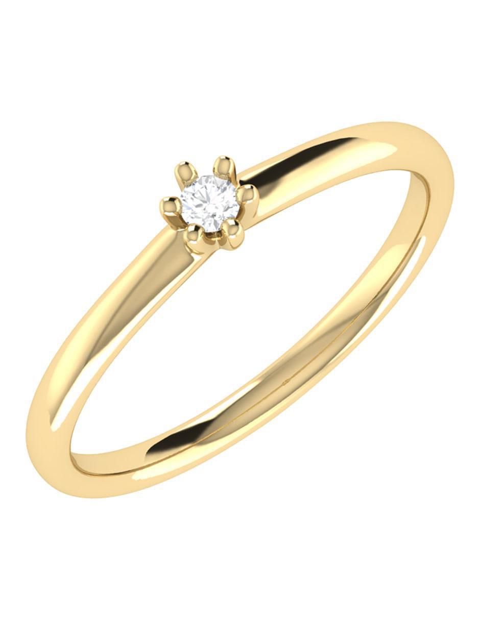 Argolla de oro 14 k diamante 5