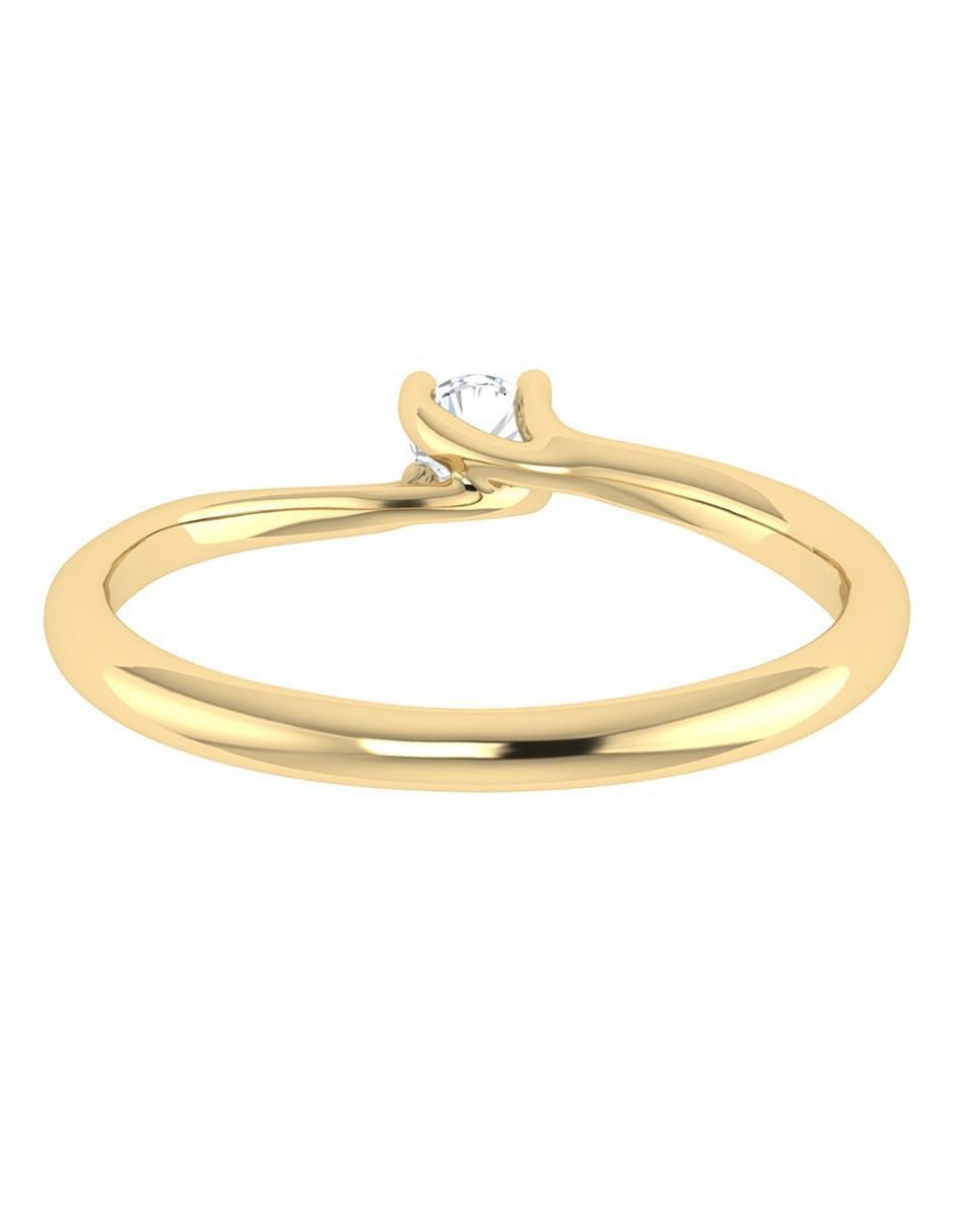 Argolla de oro 14 k diamante 3
