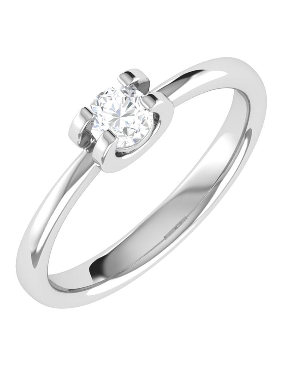 Argolla de oro blanco 14 k diamante 5