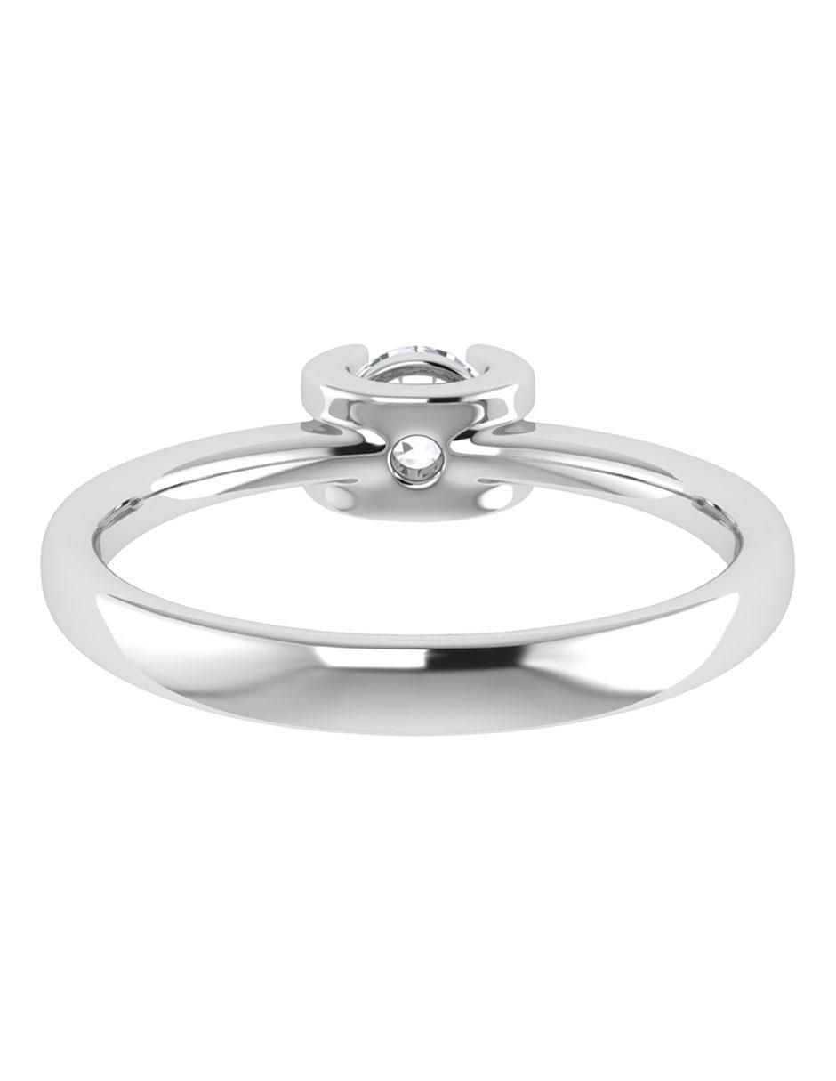 Argolla de oro blanco 14 k diamante