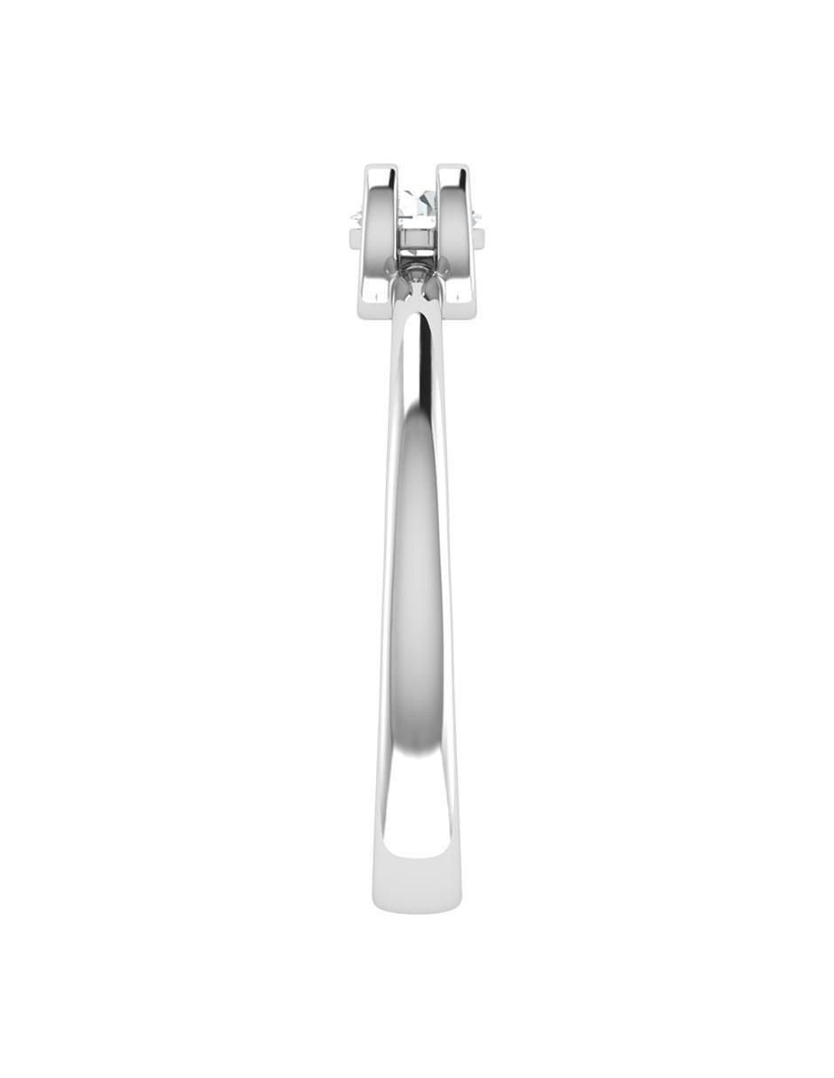 Argolla de oro blanco 14 k diamante