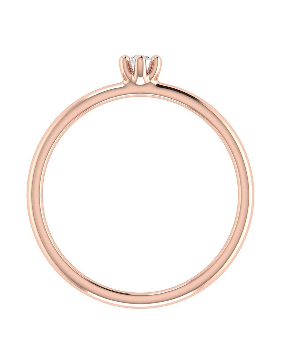 Argolla de oro rosa 14 k diamante