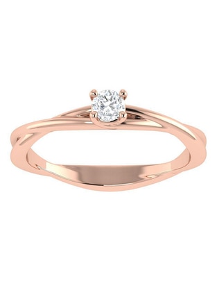 Argolla de oro rosa 14 k diamante Argolla de oro rosa 14 k diamante