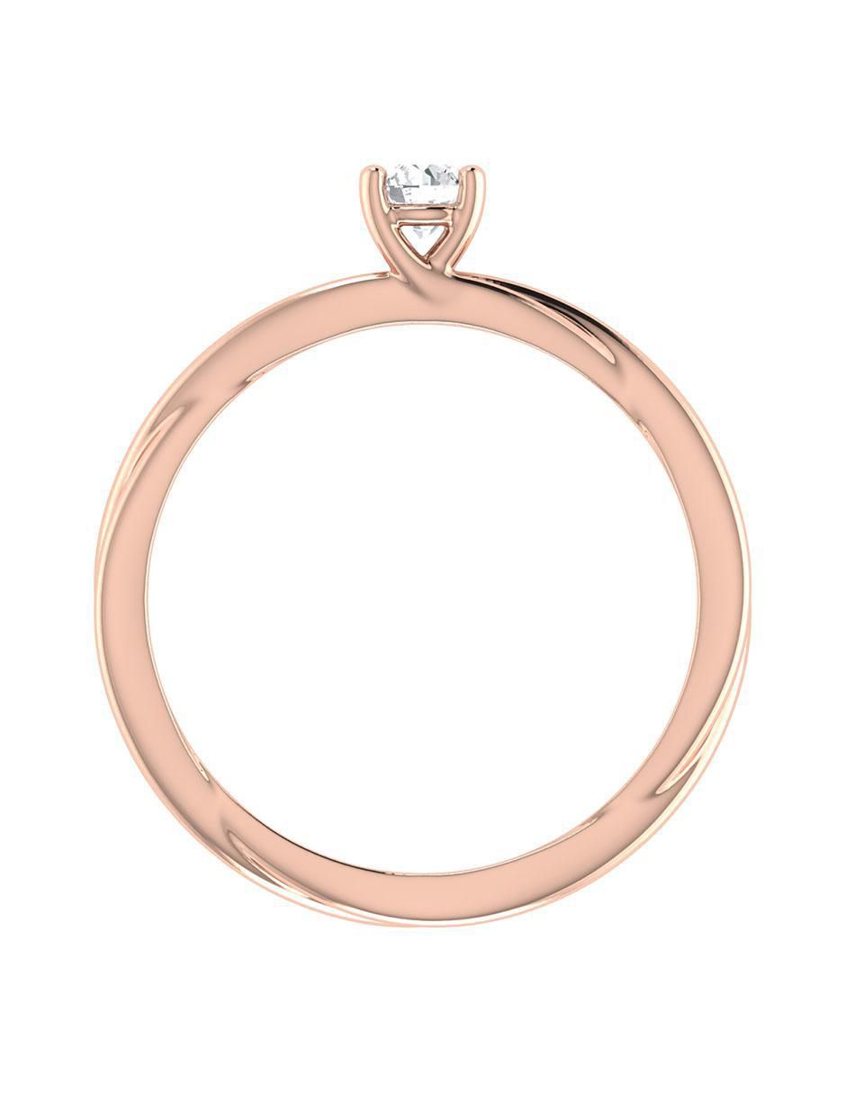 Argolla de oro rosa 14 k diamante 2